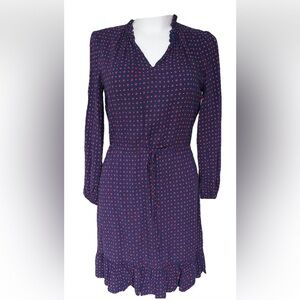 Draper James Navy Blue Polka Dot Floral Dress- Size L